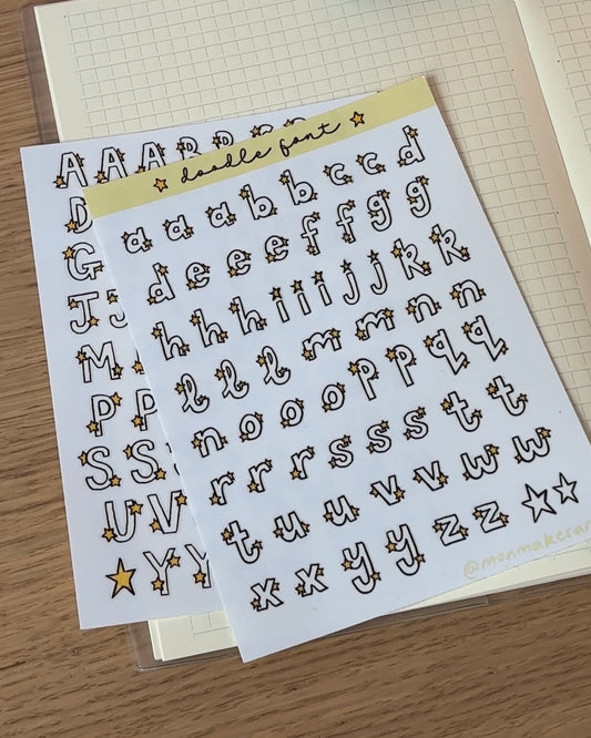 Doodle Font Sticker Sheet