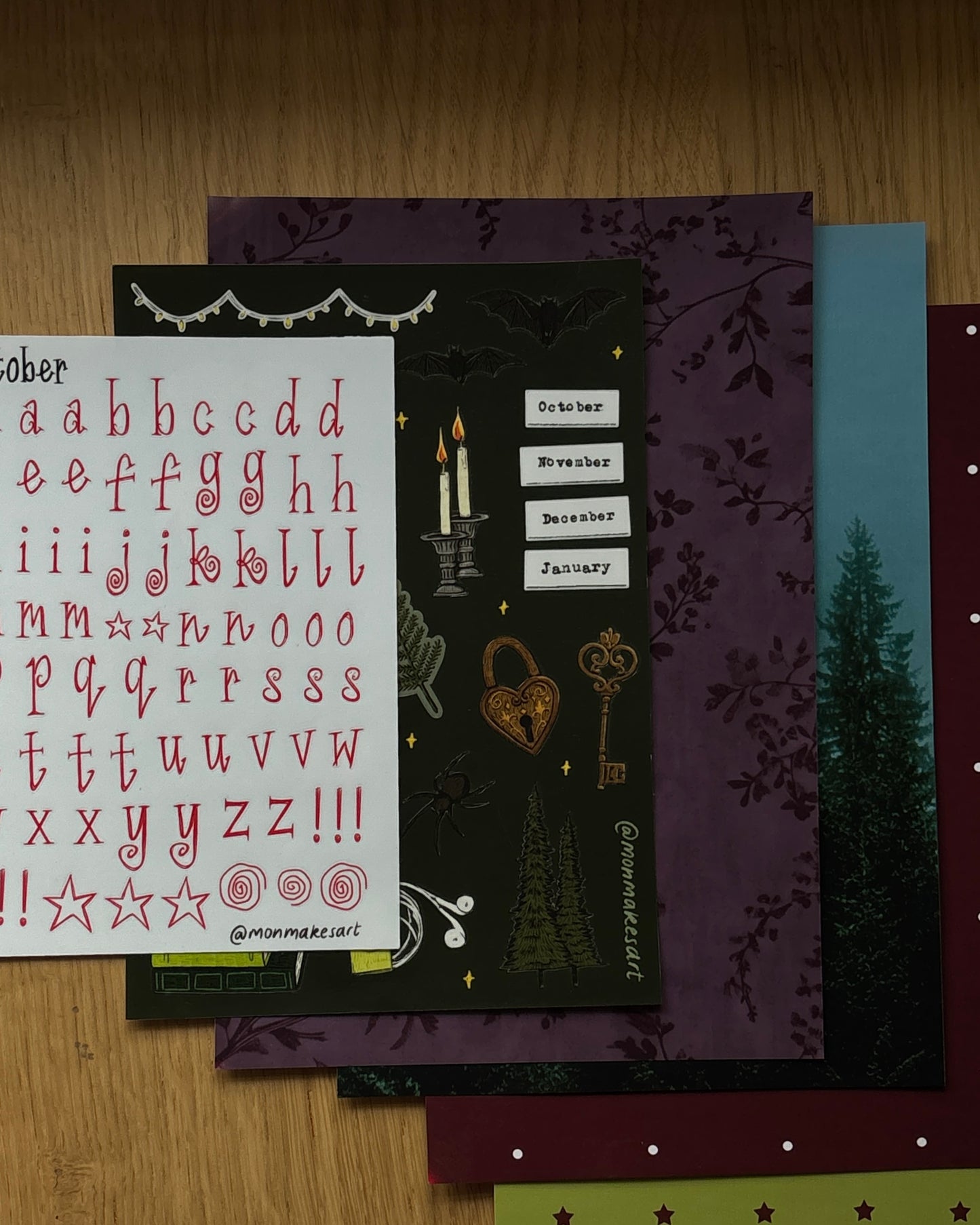 October sticker sheets + crafting paper bundle