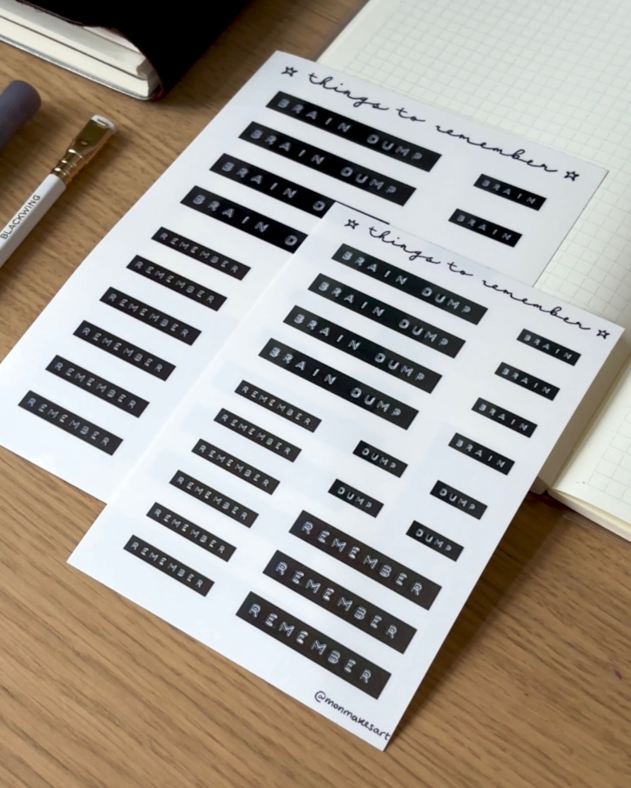 Things to remember sticker sheet