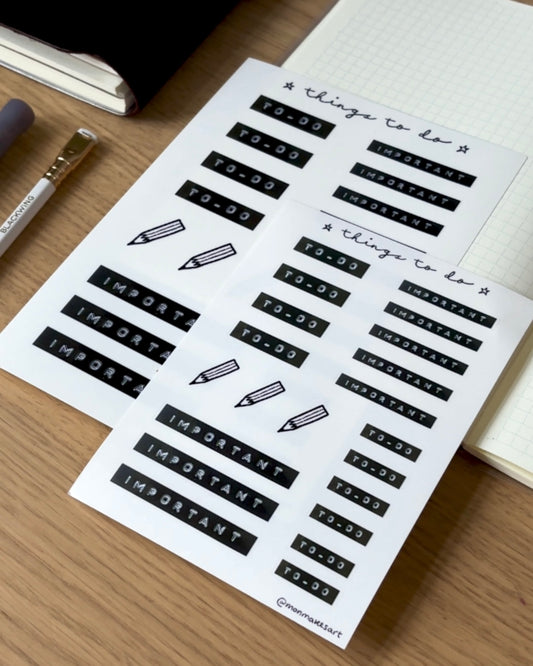 Things to do sticker sheet