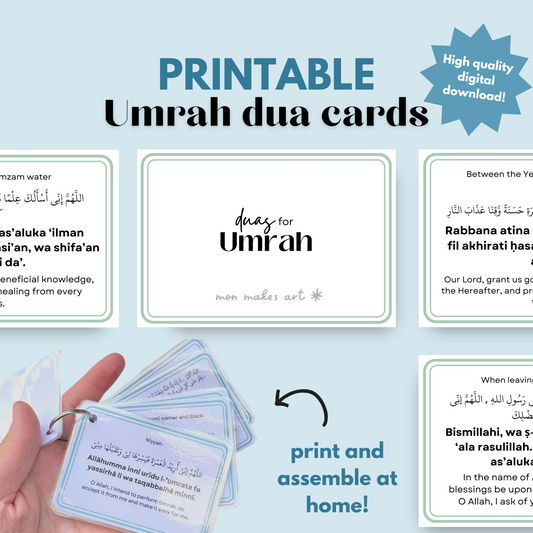 Printable Umrah Dua Reminder Cards (digital download)