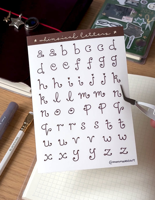 Whimsical Letters Sticker Sheet