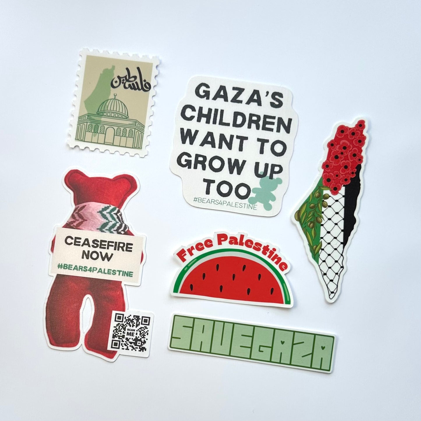 #BEARS4PALESTINE sticker pack (50% donated to MAP)