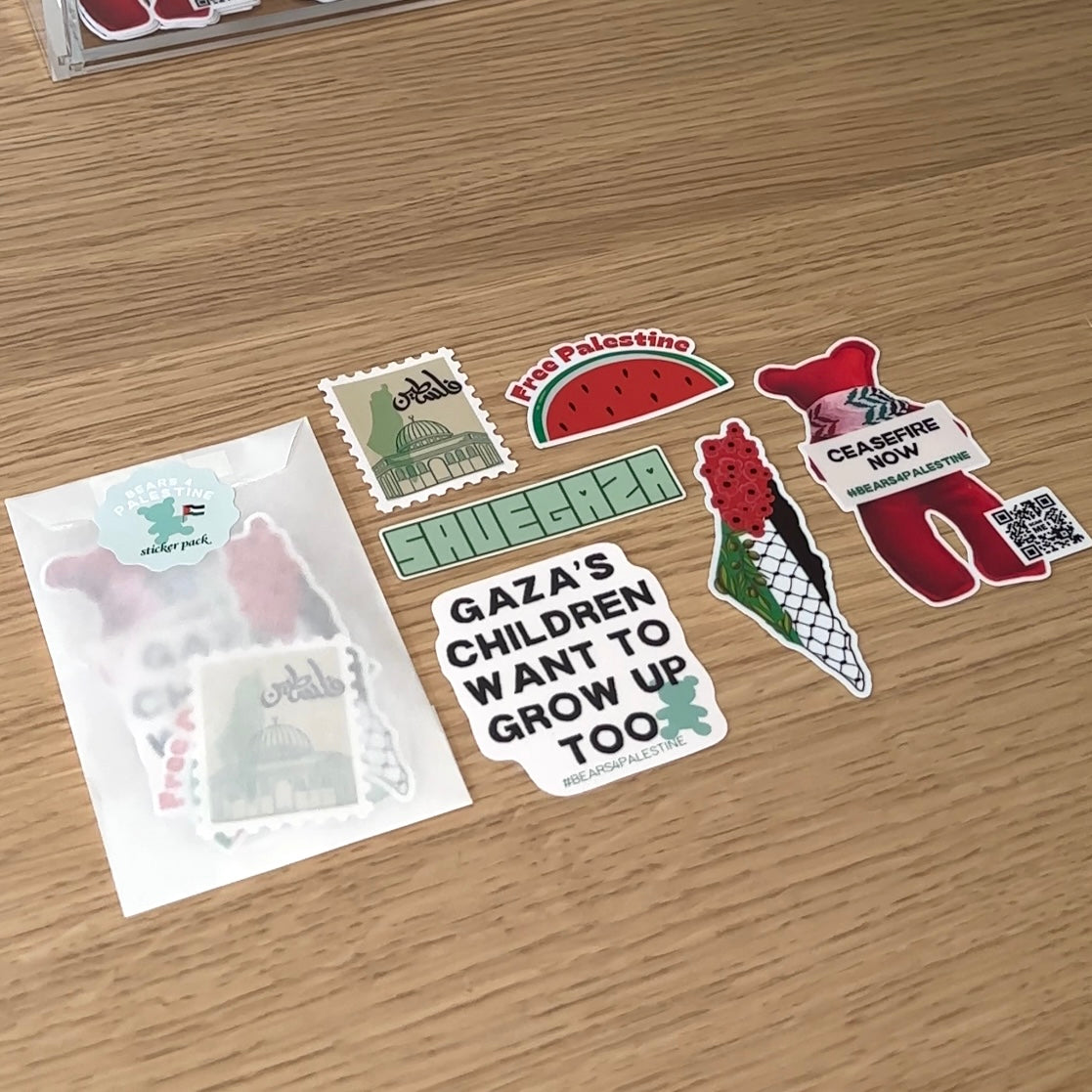 #BEARS4PALESTINE sticker pack (50% donated to MAP)