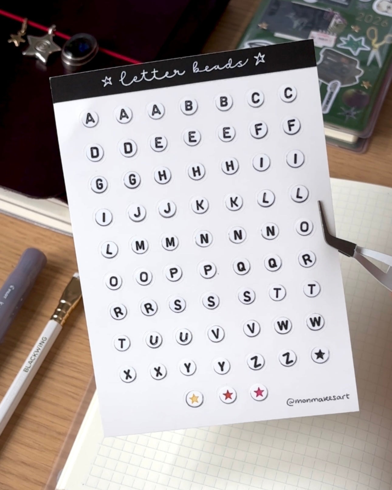 Letter Bead Alphabet Stickers