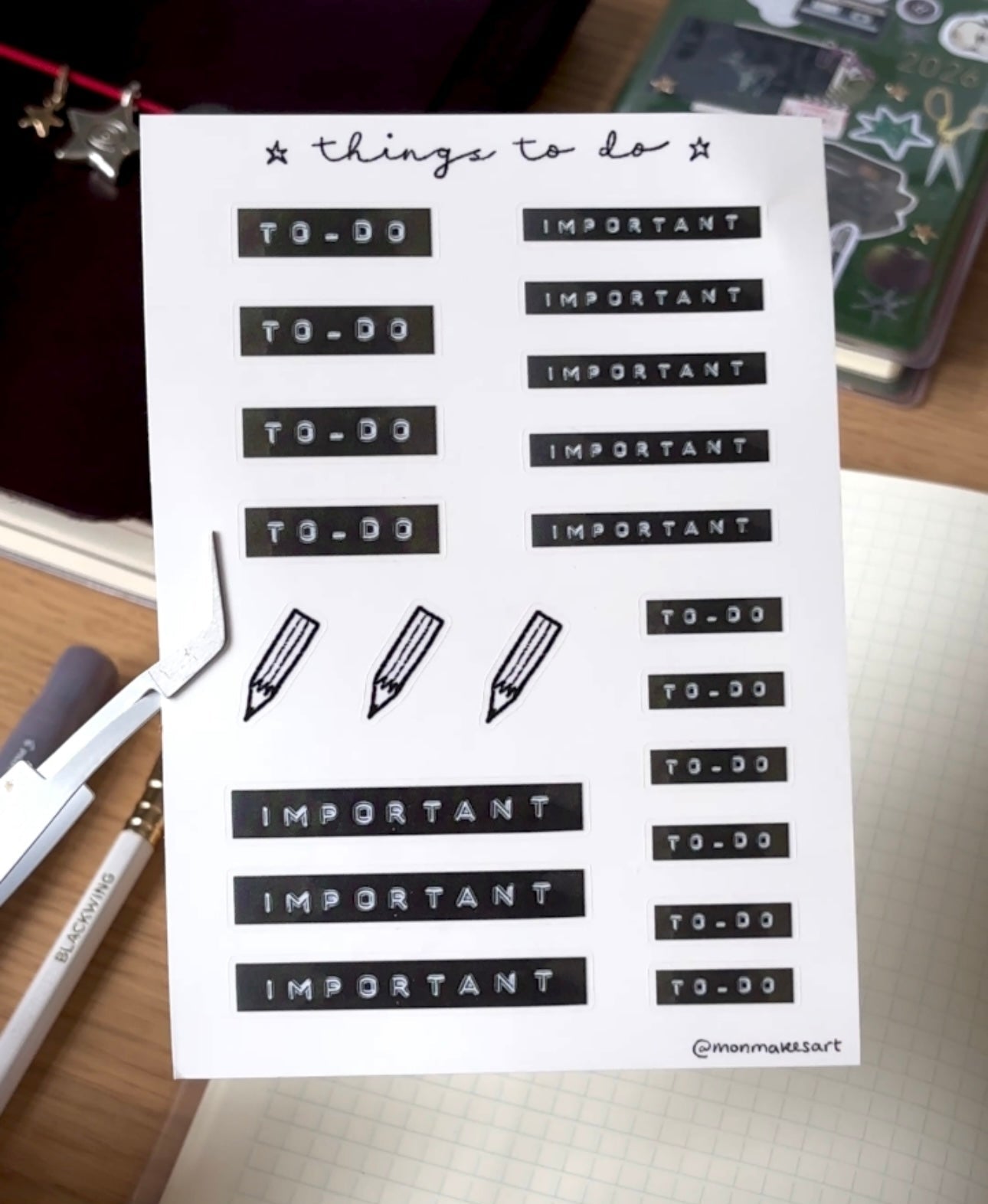 Things to do sticker sheet