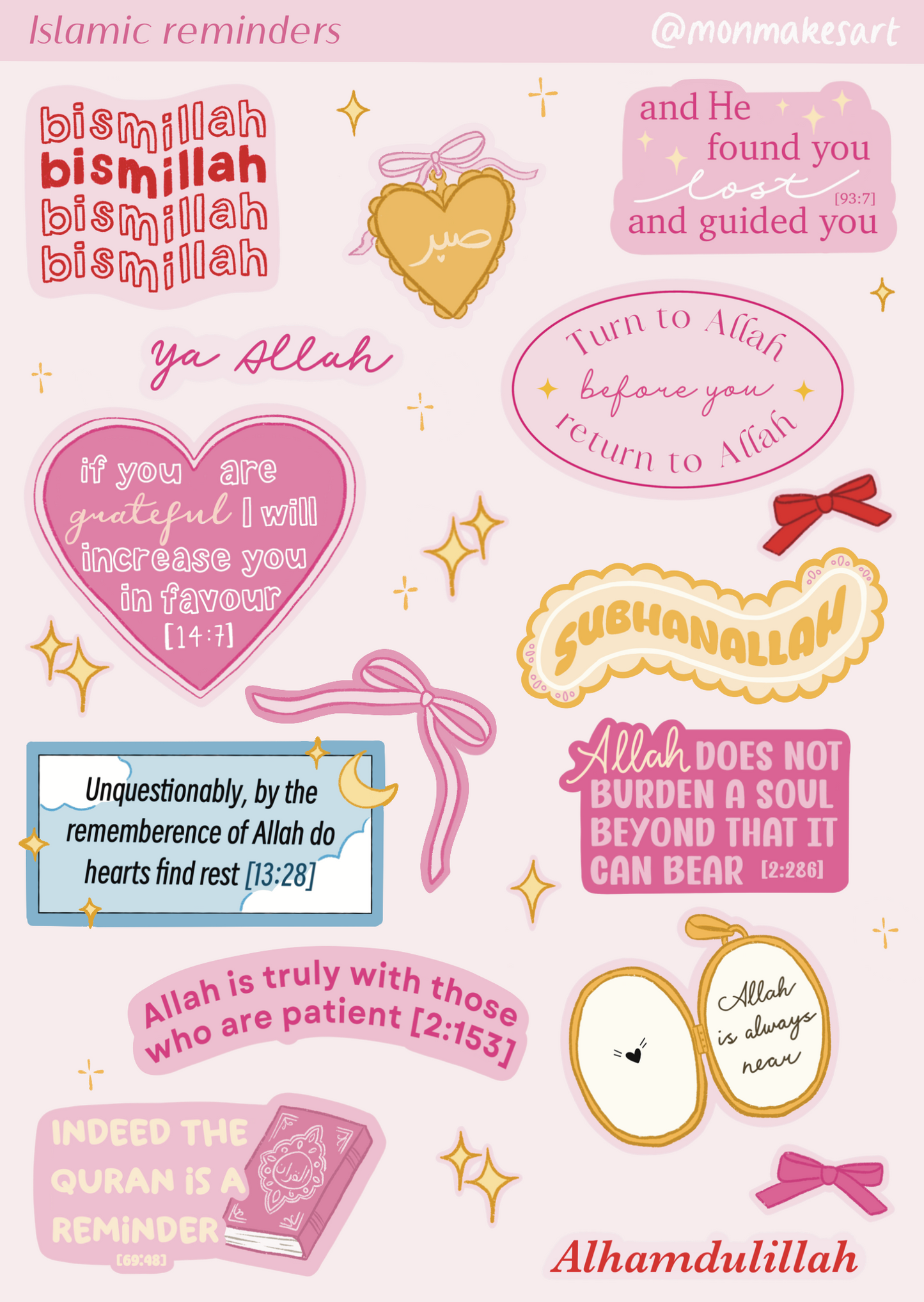 Islamic Reminders Sticker Sheet