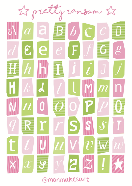 Pretty Ransom Alphabet Stickers