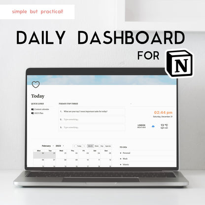 Simple Daily Dashboard for Notion
