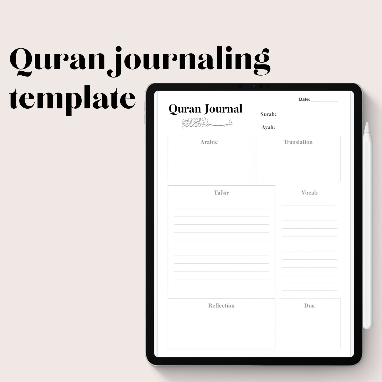 Quran journalling template (digital)