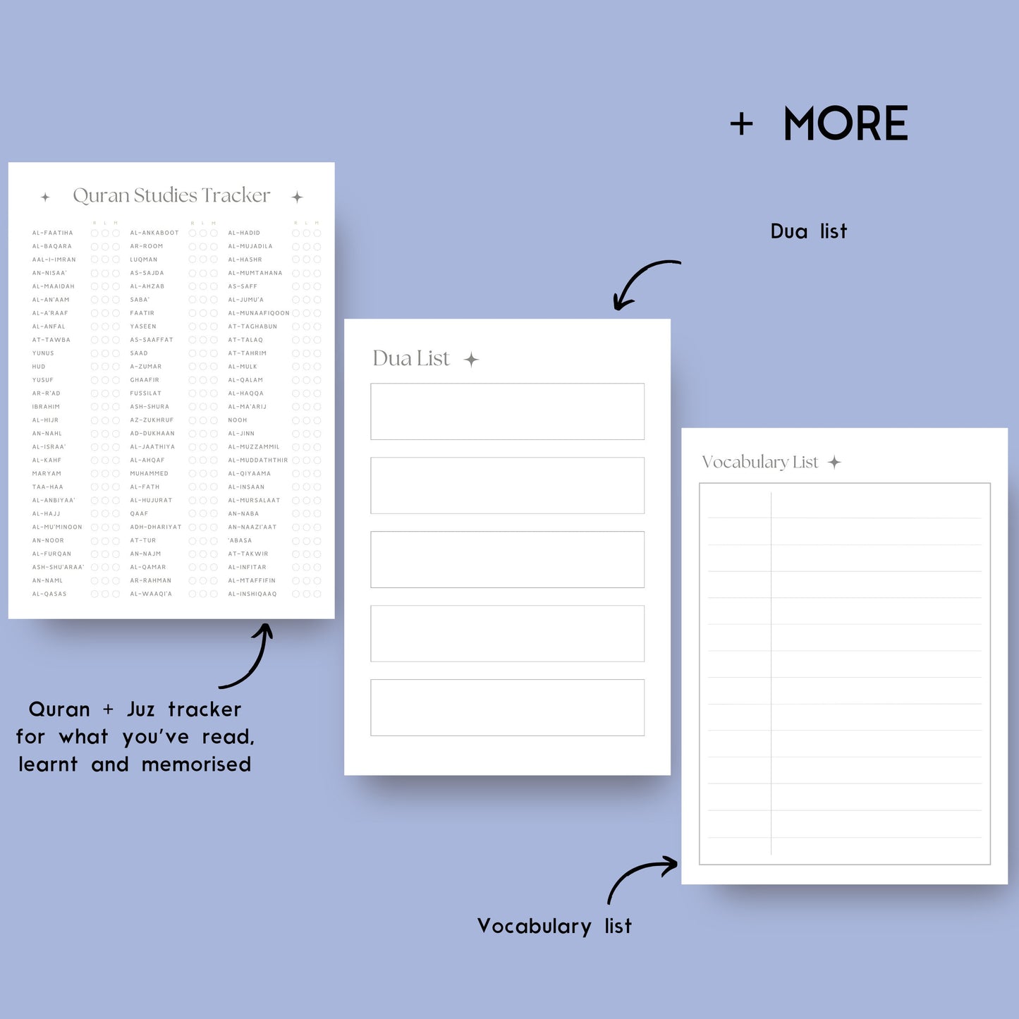 Comprehensive Islamic Study Planner/Template Bundle in Grey (digital)